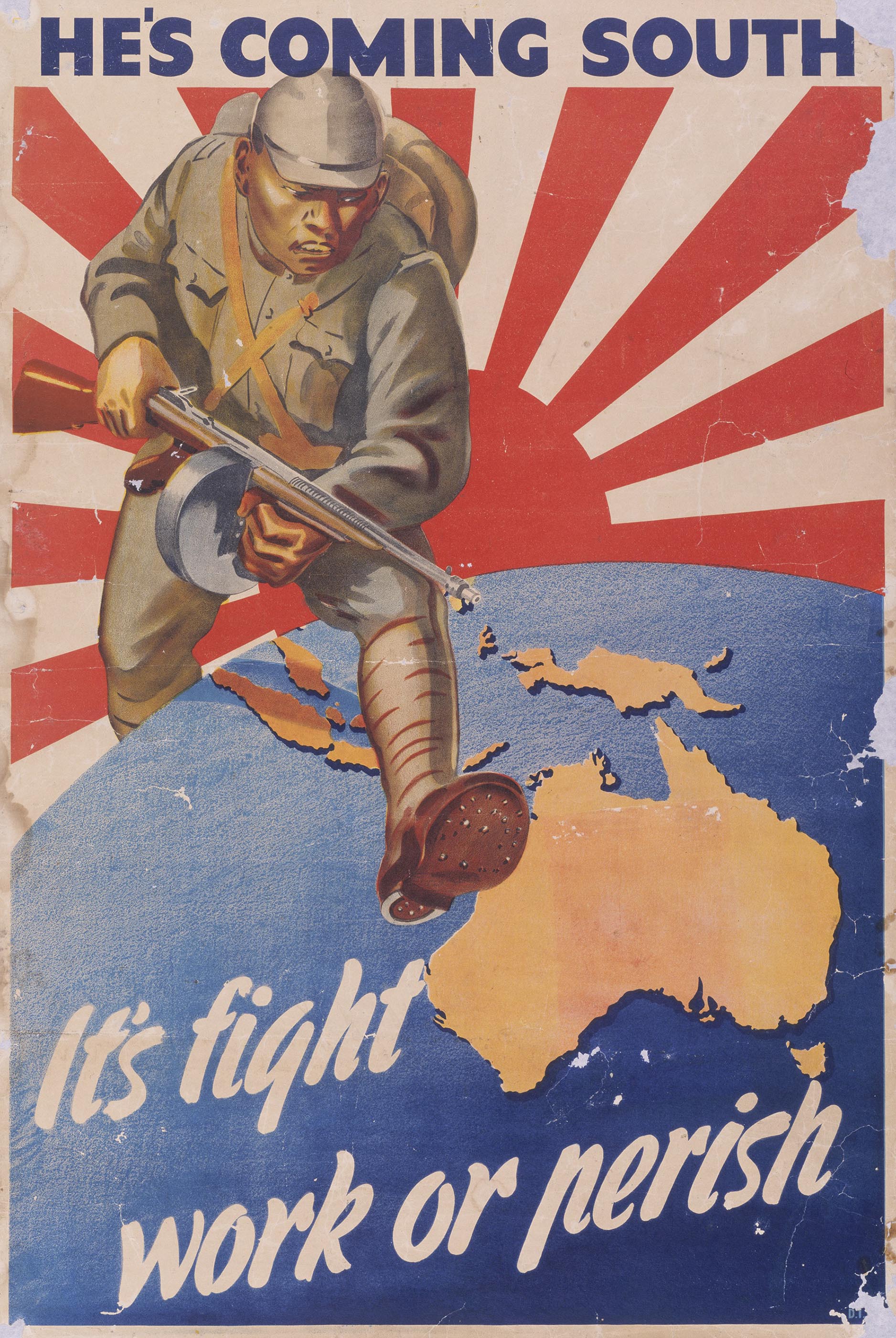 A propaganda poster referring to the threat of Japanese invasion, 1942