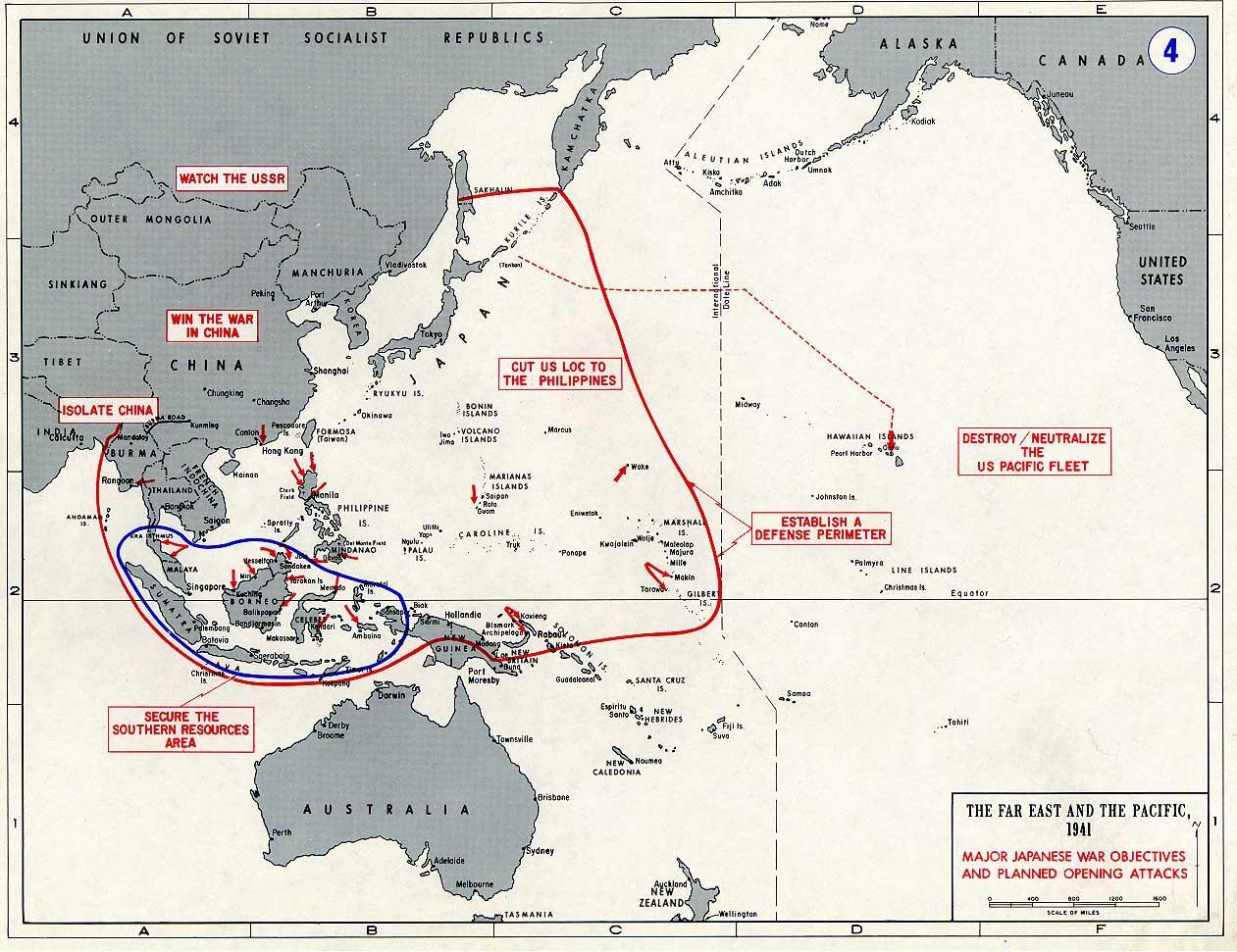 Map showing Japanese war aims, 1941