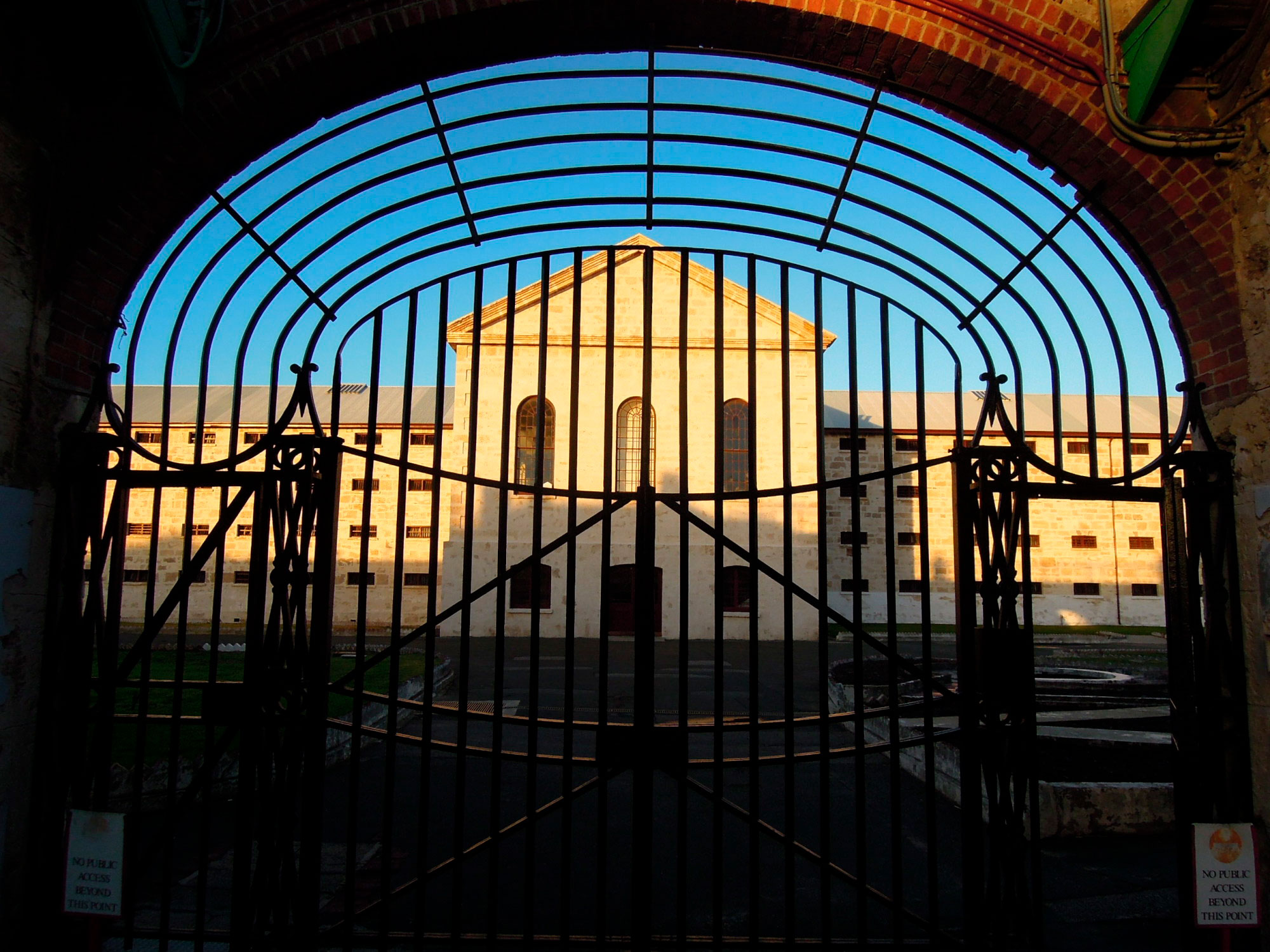 The gates of the convict-built Fremantle Prison, 1962.