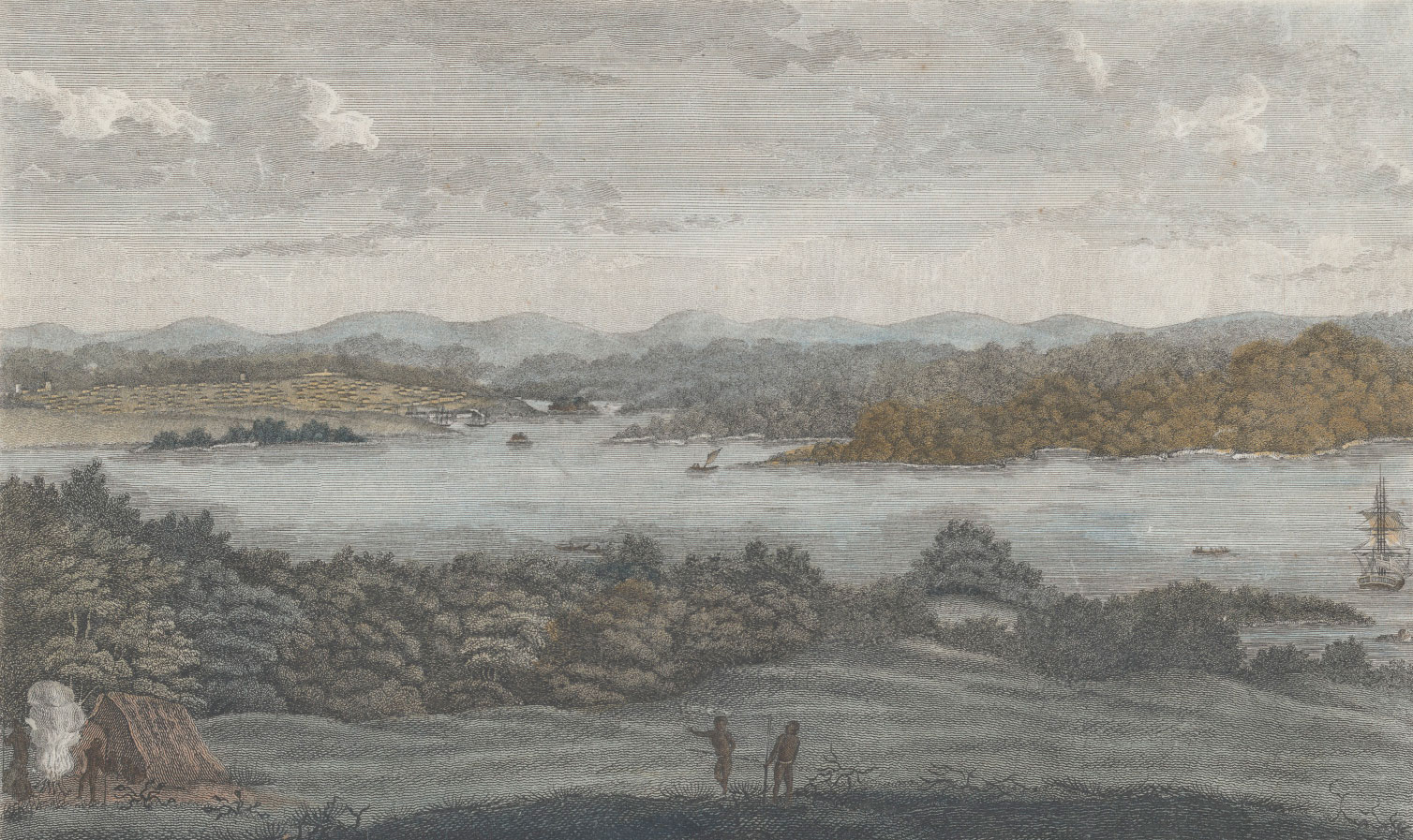 <p><em>Port Jackson Harbour</em>, by John Eyre and engraved by Walter Preston, 1812</p>