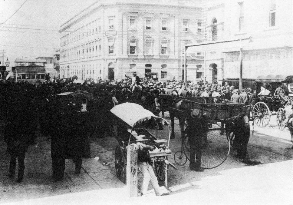 Election day, 25th April 1896, in Adelaide - the first Australian election and referendum in which women could cast a vote.