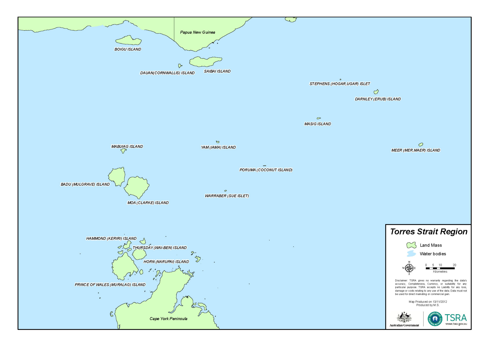 <p>Map of the Torres Strait</p>
