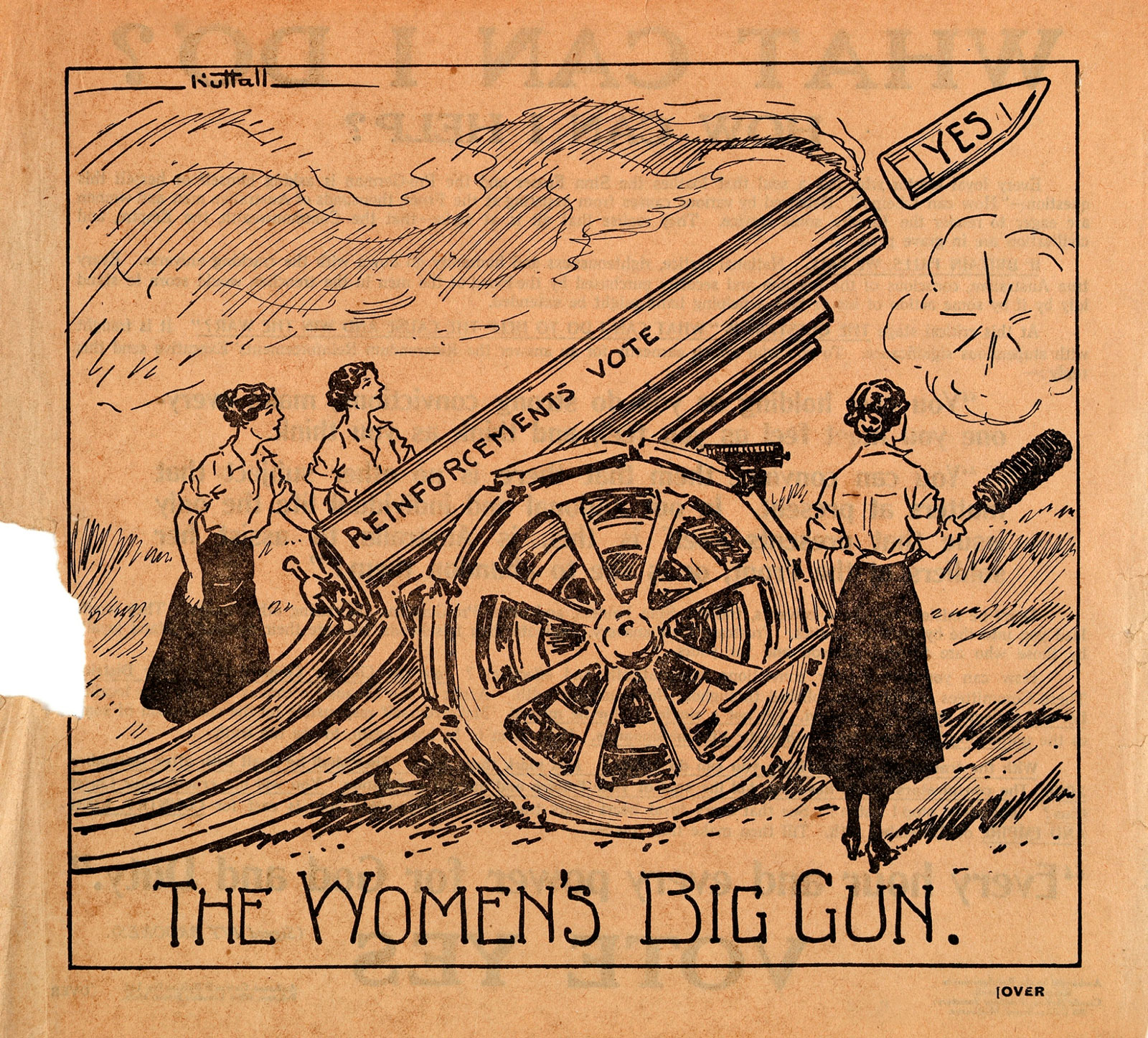 ‘The women’s big gun’ leaflet, 1916 or 1917.