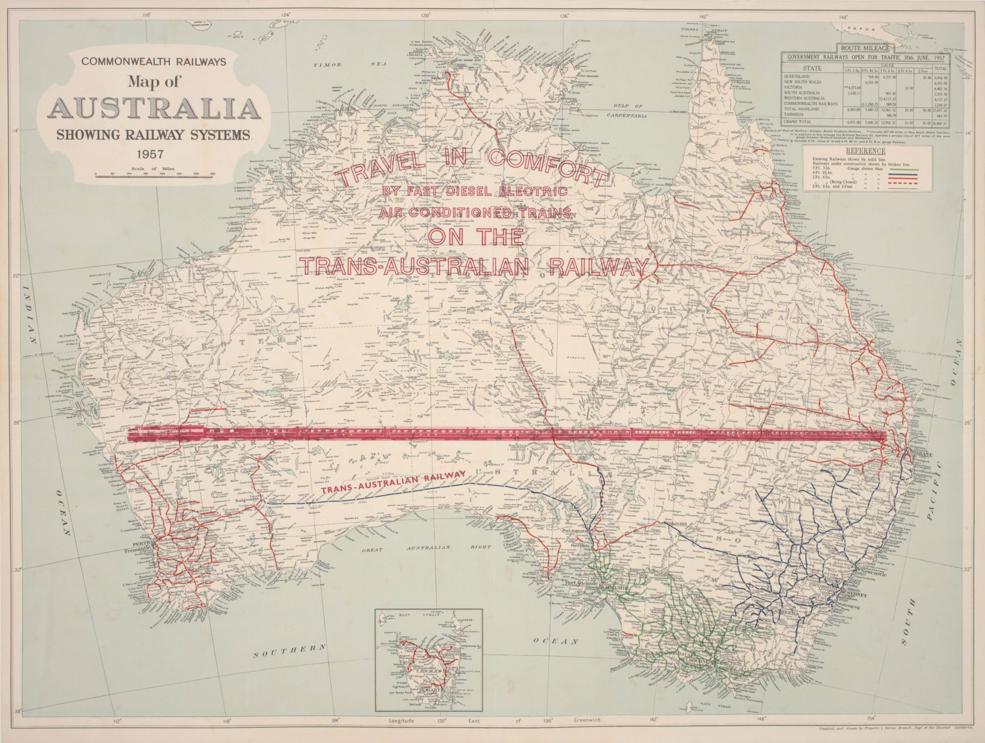 <p>Commonwealth railways map, 1957</p>
