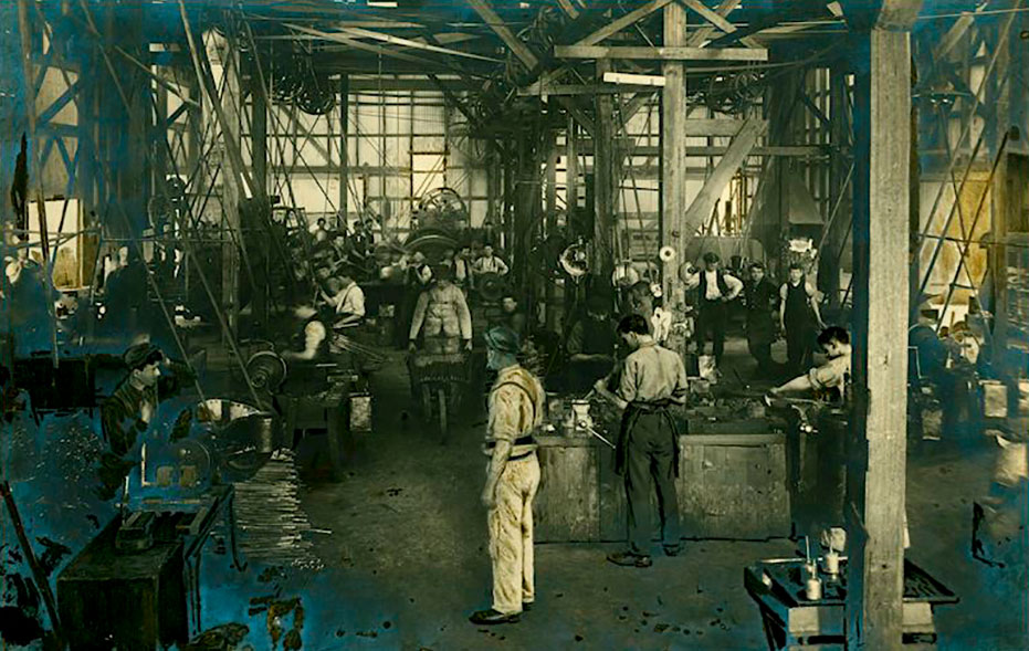 Sunshine Harvester Factory interior, Sunshine, Victoria, about 1910.