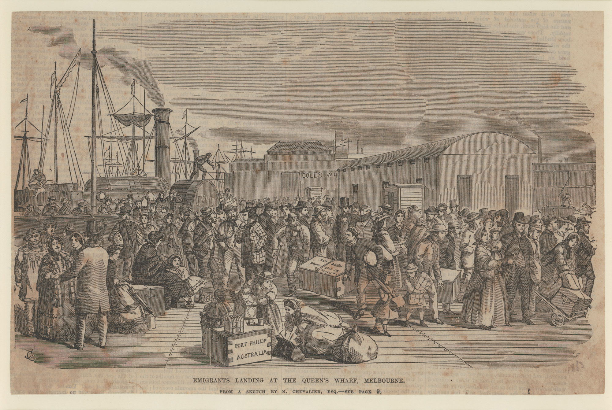 <p><em>Emigrants Landing at the Queen’s Wharf, Melbourne</em>, by Frederick Grosse</p>

