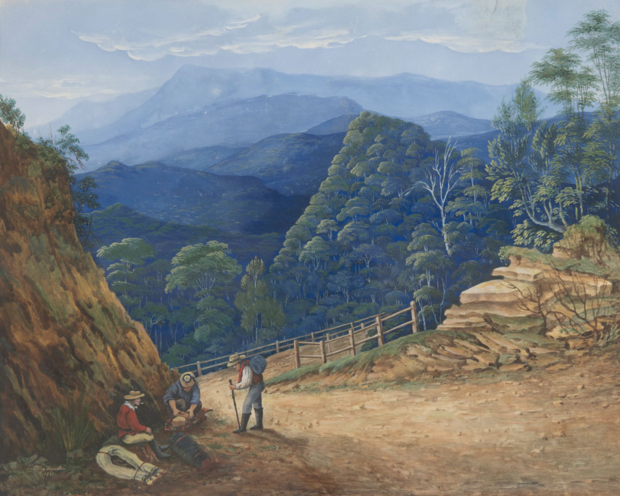 Victoria Pass, Blue Mountains, by Eliza Thurston, 1861