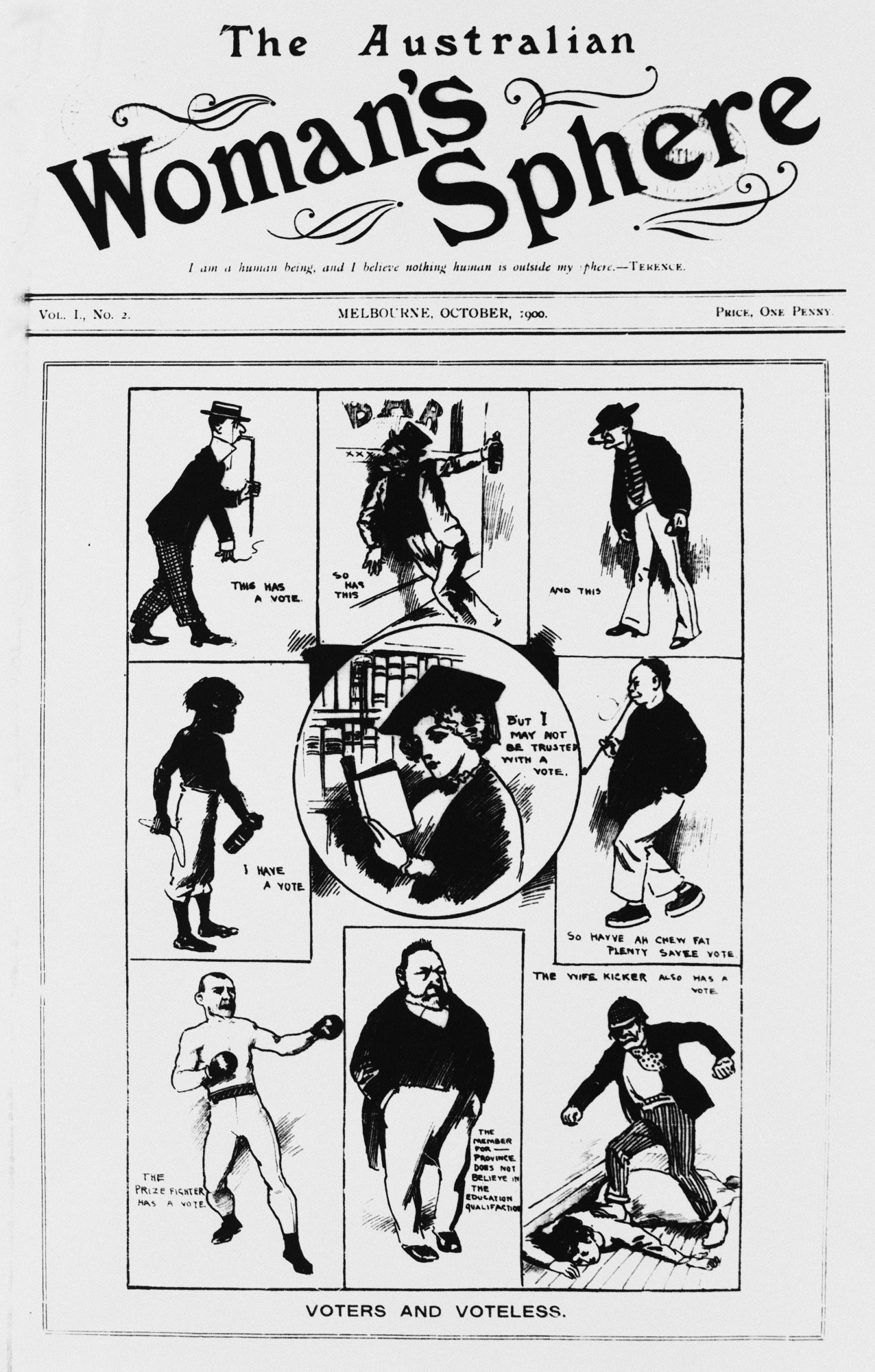 Cover of the Australian Women’s Sphere, October 1900