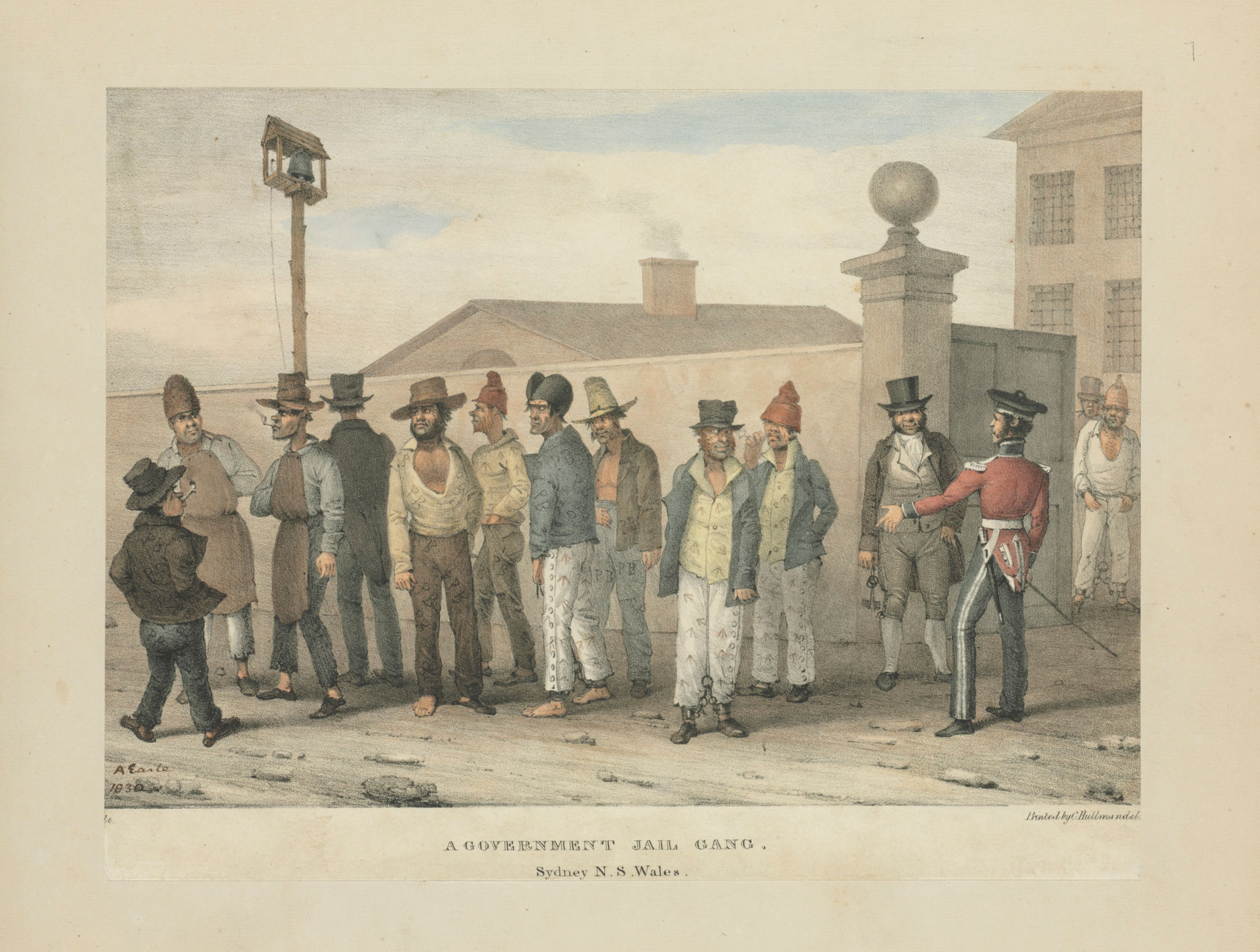 A Government Jail Gang, New South Wales, by Augustus Earle, 1830