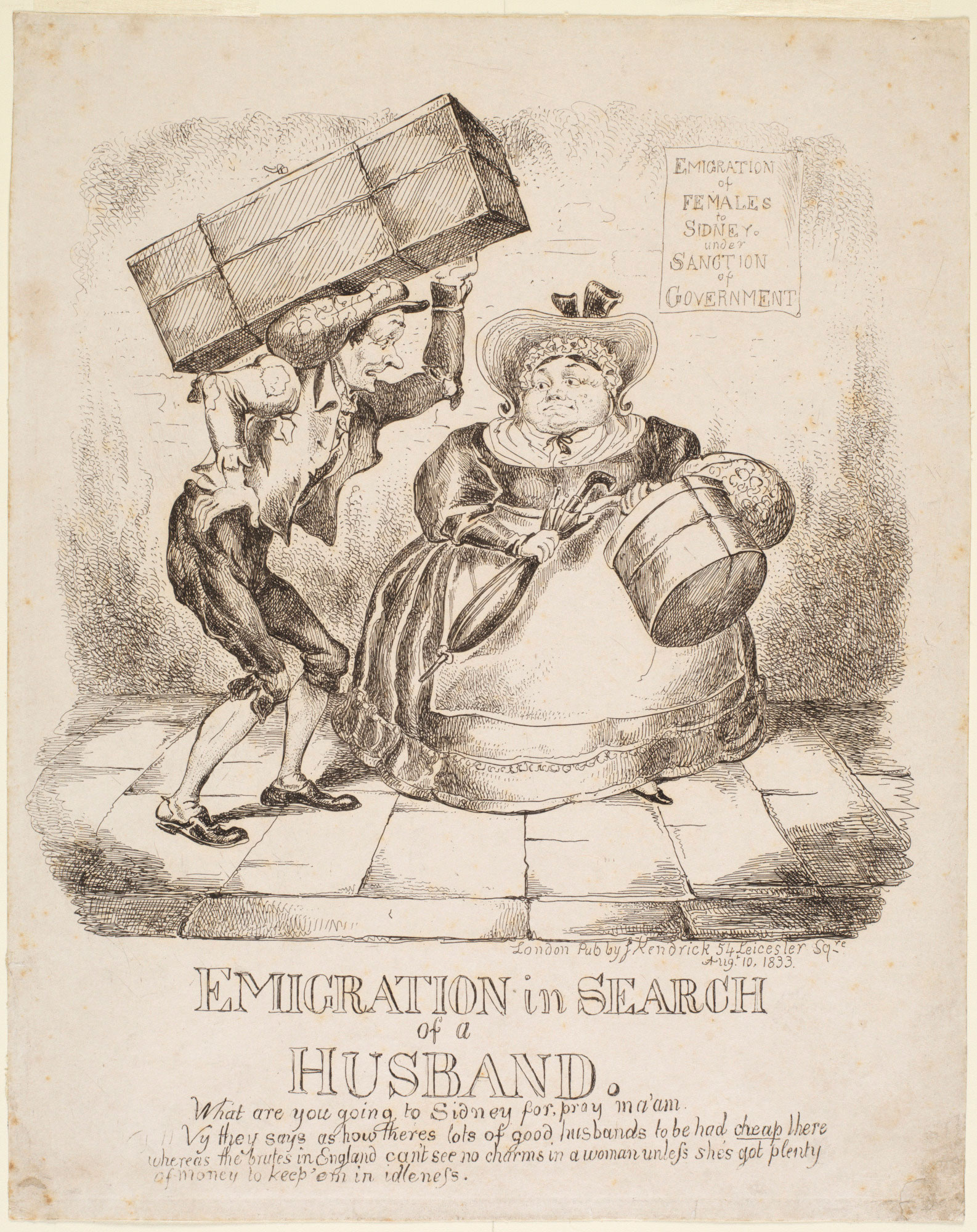 Emigration in Search of a Husband, by J Kendrick, 1833
