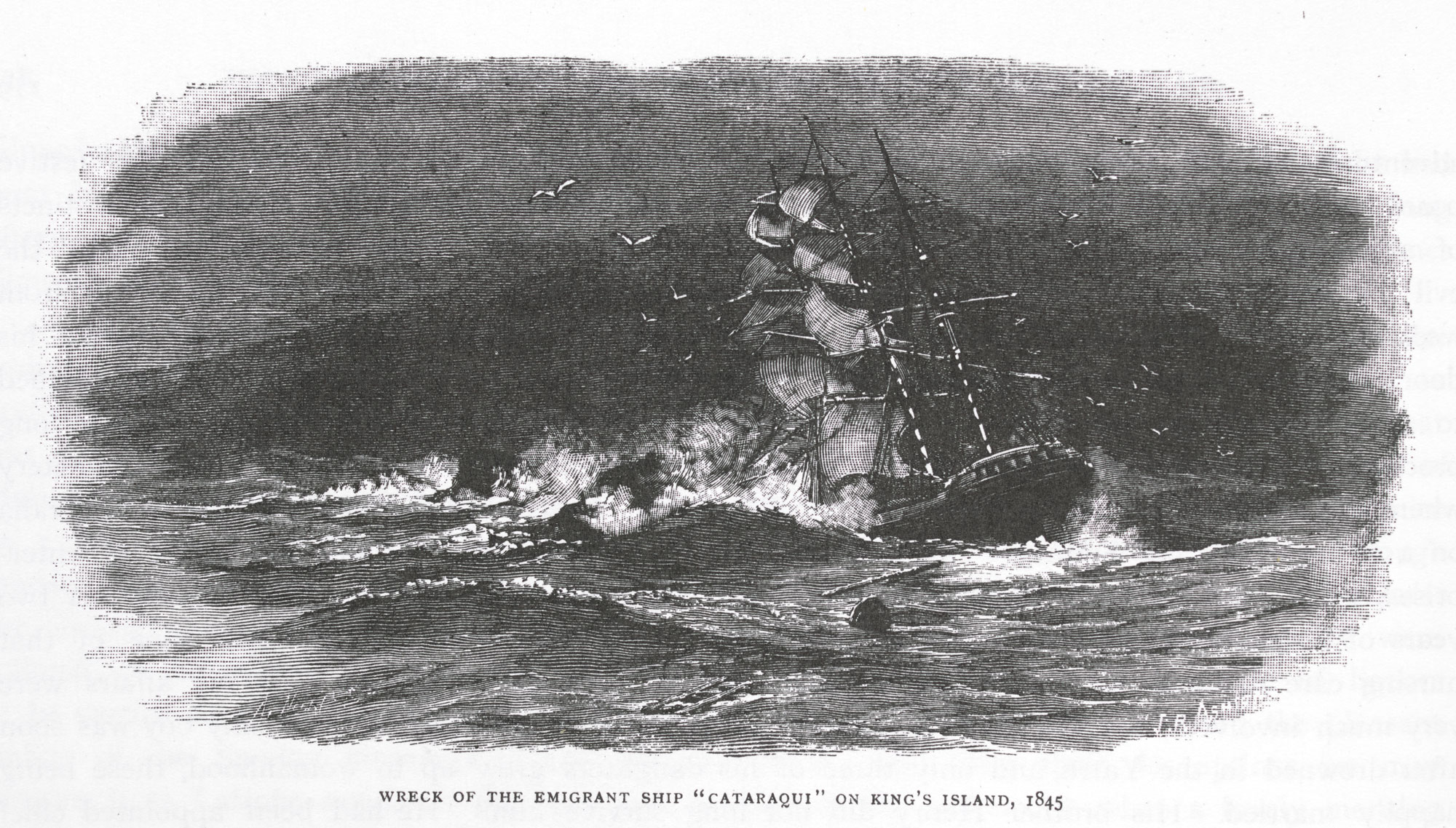Wreck of the emigrant ship Cataraqui on King’s Island, 1845