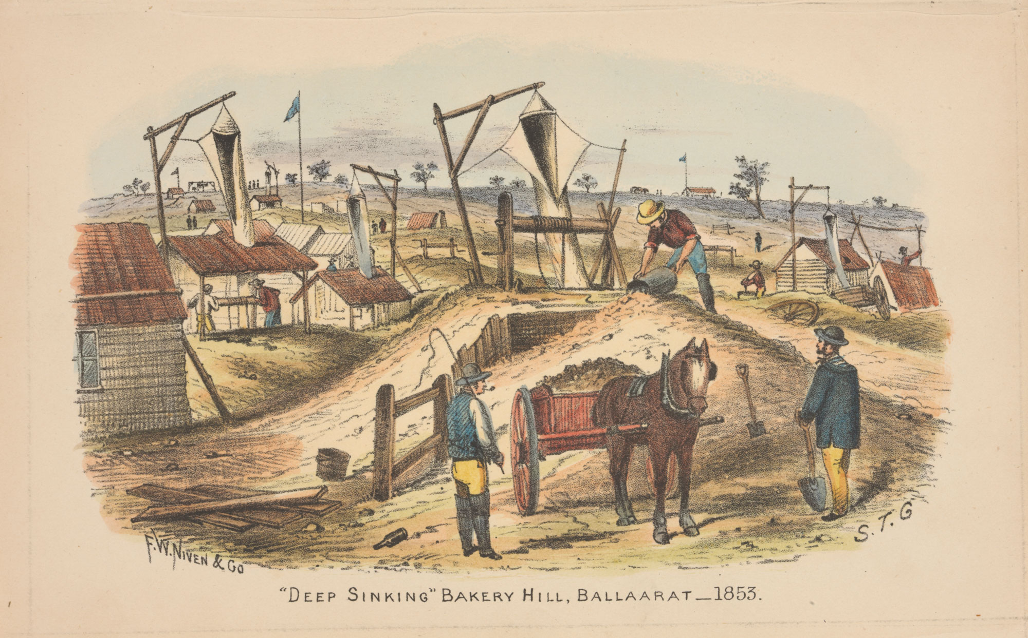 Deep Sinking , Bakery Hill, Ballaarat [sic] 1853', by Samuel Thomas Gill