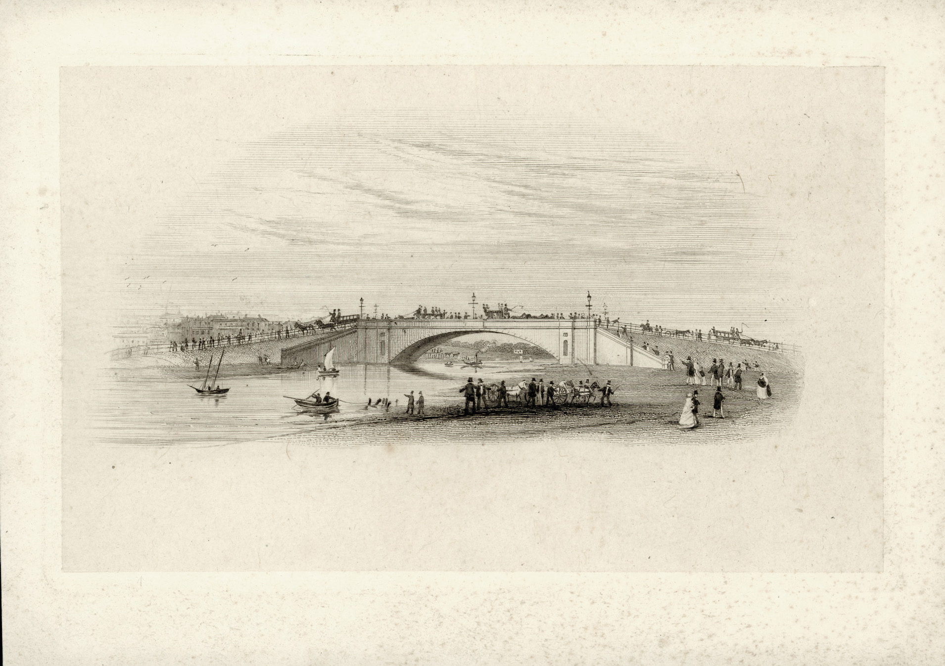 Old Prince’s Bridge, Melbourne, 1851.