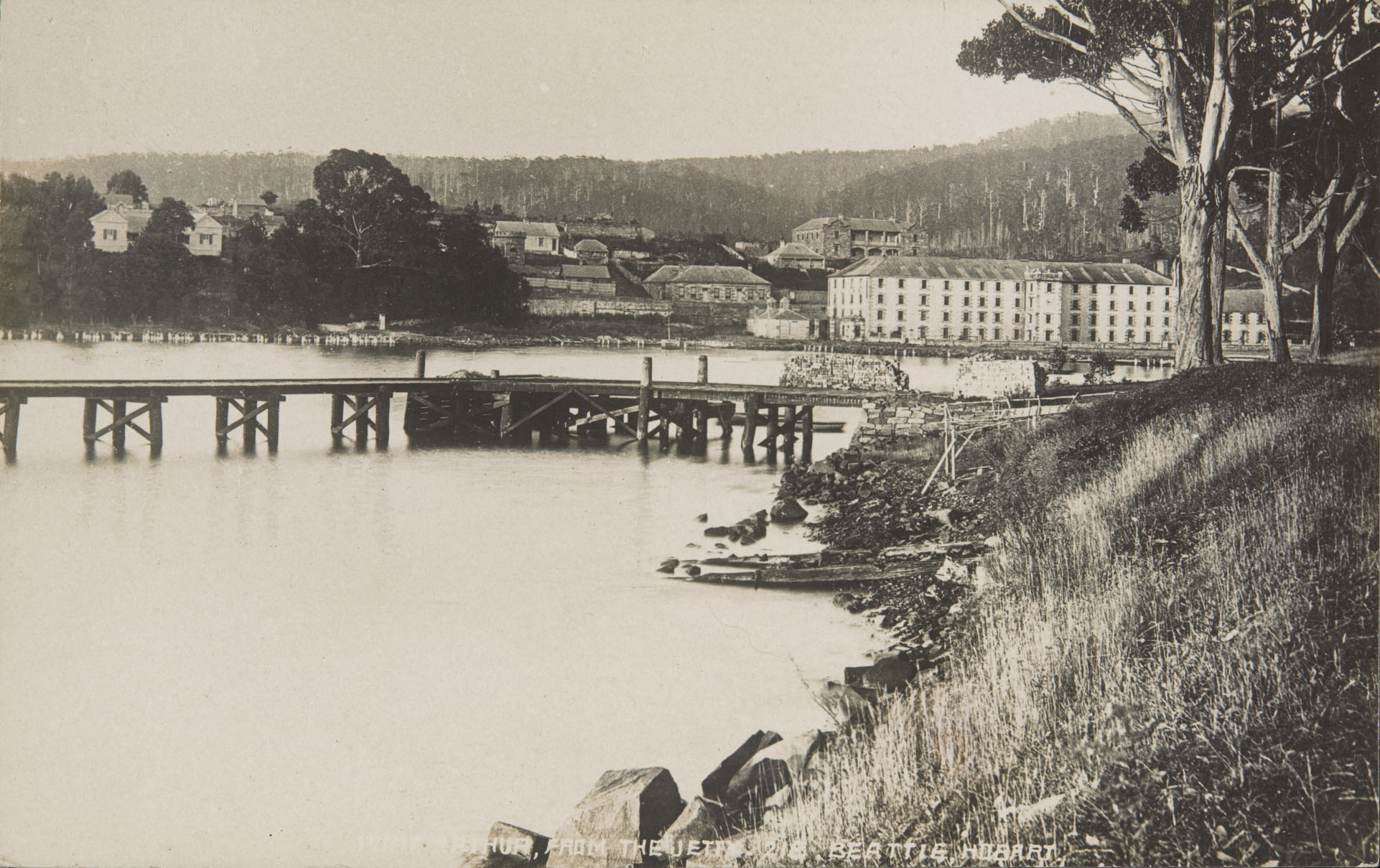 A postcard featuring a view of Port Arthur in Tasmania.