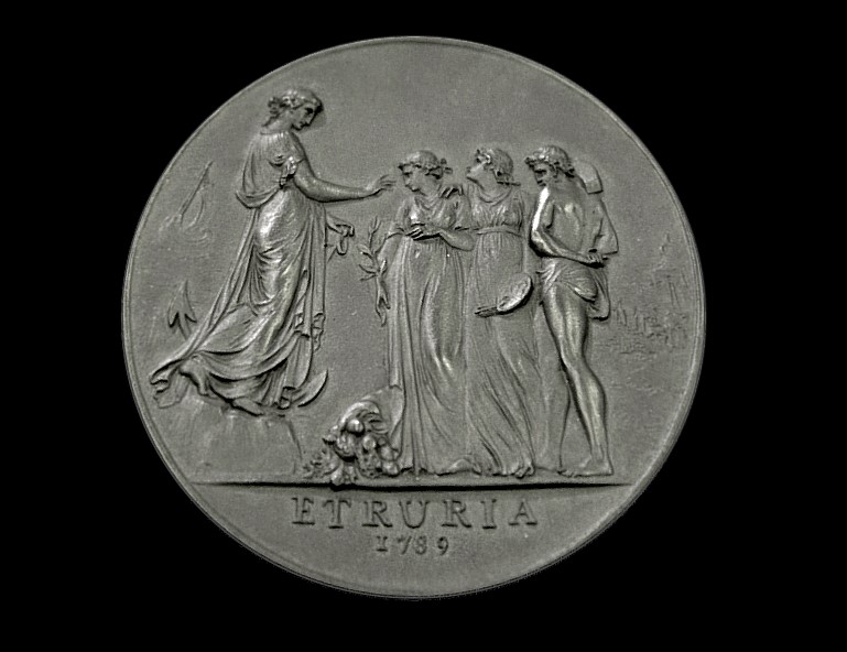 Wedgwood medallion made from dark grey clay from Sydney Cove 1789
