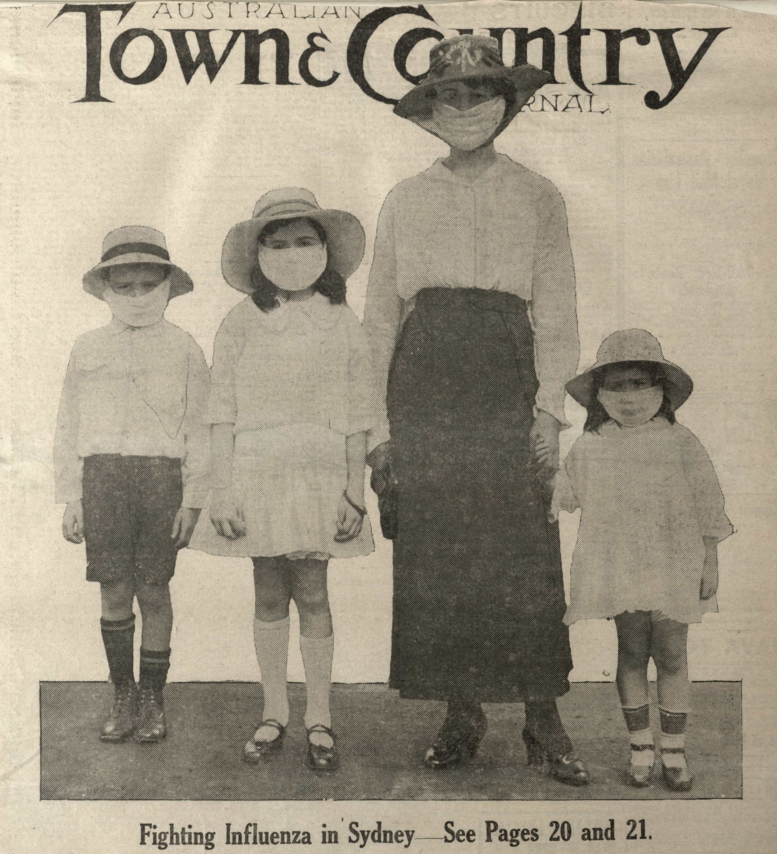 Cover of the Australian Town and Country Journal during the Spanish flu pandemic