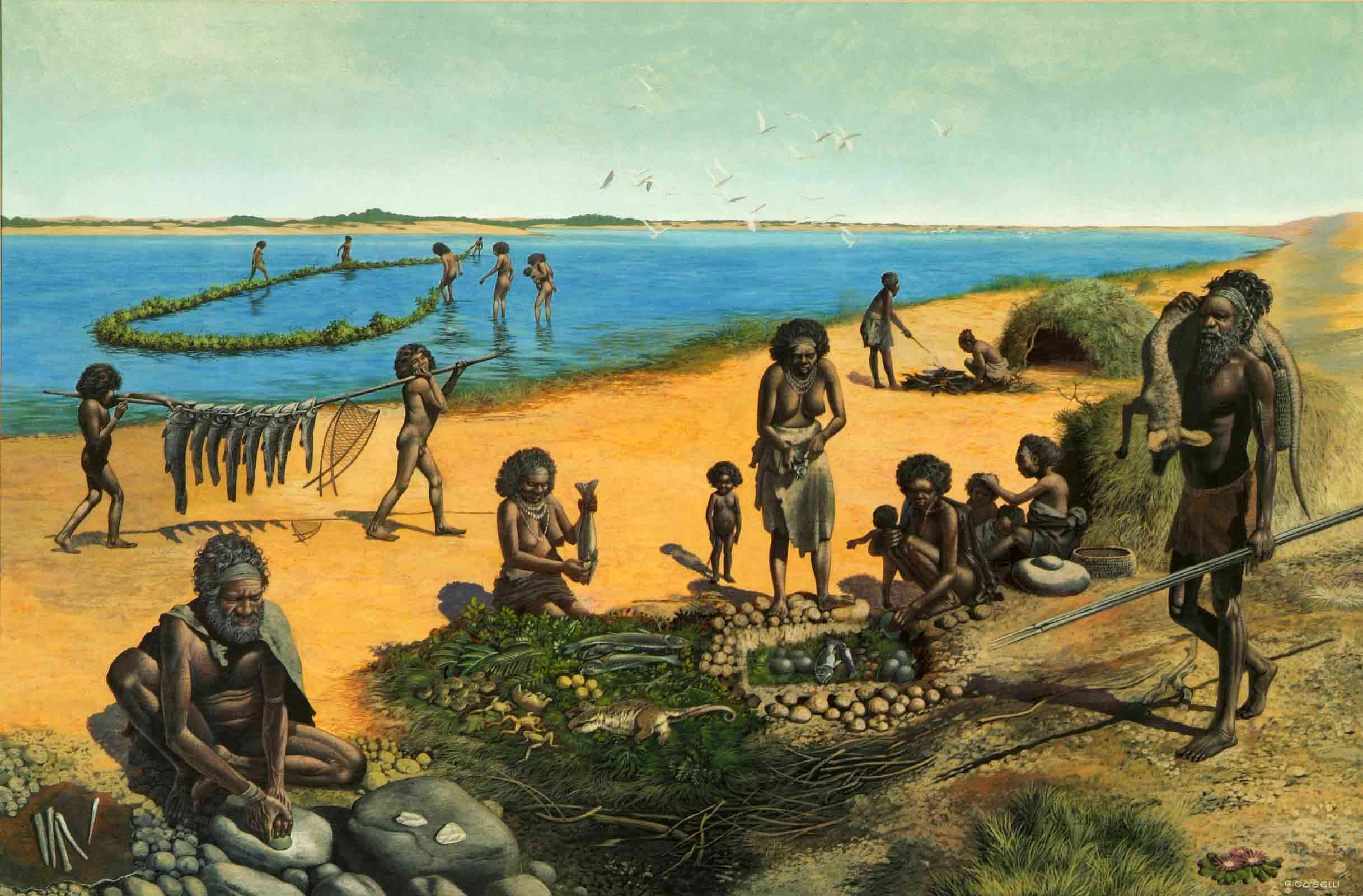 Lake Mungo People, 1974, by artist and archaeologist Giovanni Caselli