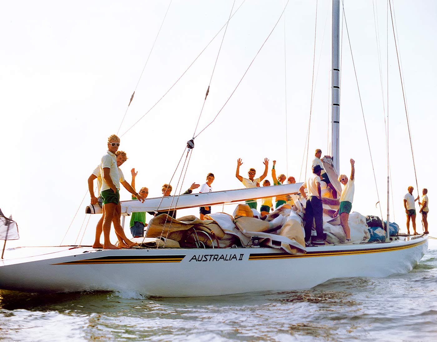 A yacht and crew. 