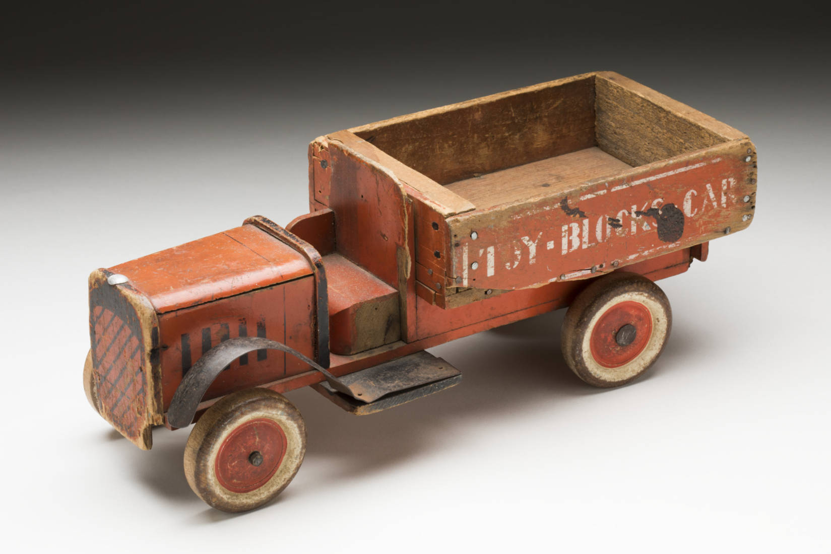 Wooden toy truck.