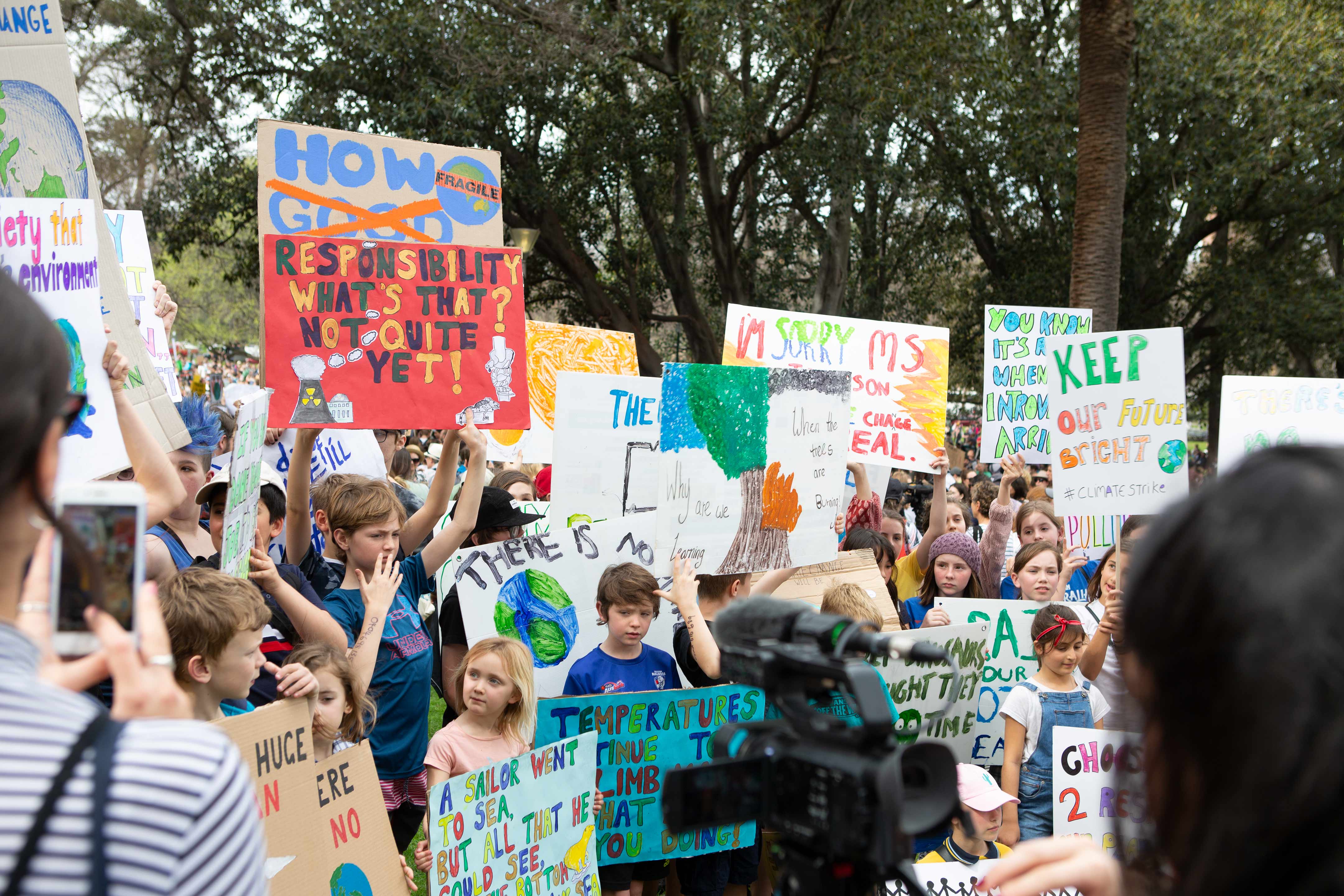Participants in the Global Climate Strike in Melbourne, Victoria, 20 September 2019