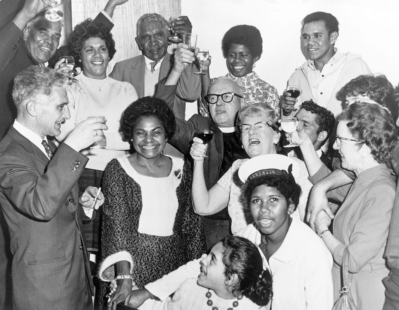 <p>Faith Bandler at celebrations after the 1967 referendum</p>