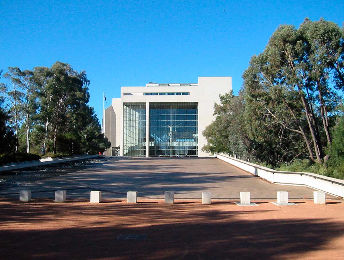 View of the High Court of Australia in Canberra.