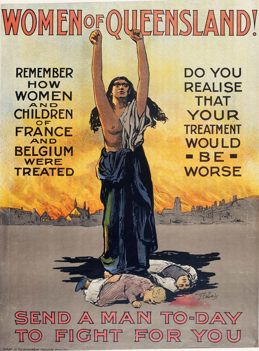 <p>Queensland Recruiting Committee poster by John Samuel Watkins</p>
