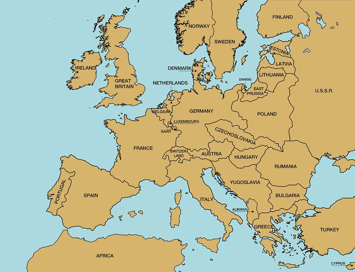 Map of Europe in 1919