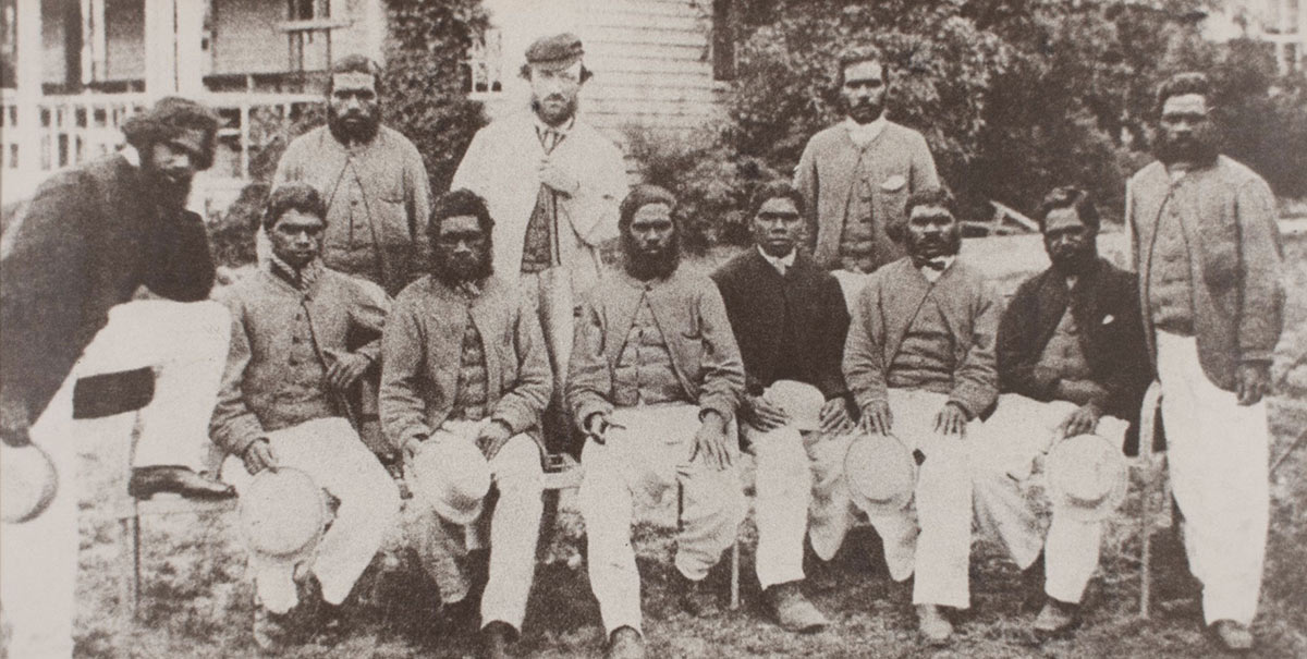 An Aboriginal cricket team, 1866.