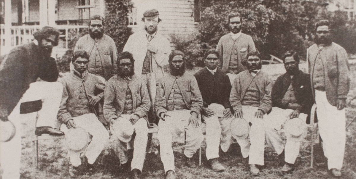 <p>An Aboriginal cricket team, 1866</p>