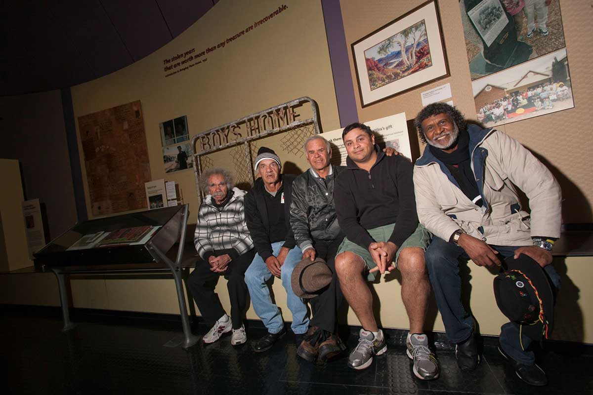 Kinchela ‘boys’, now men, visit the National Museum of Australia.