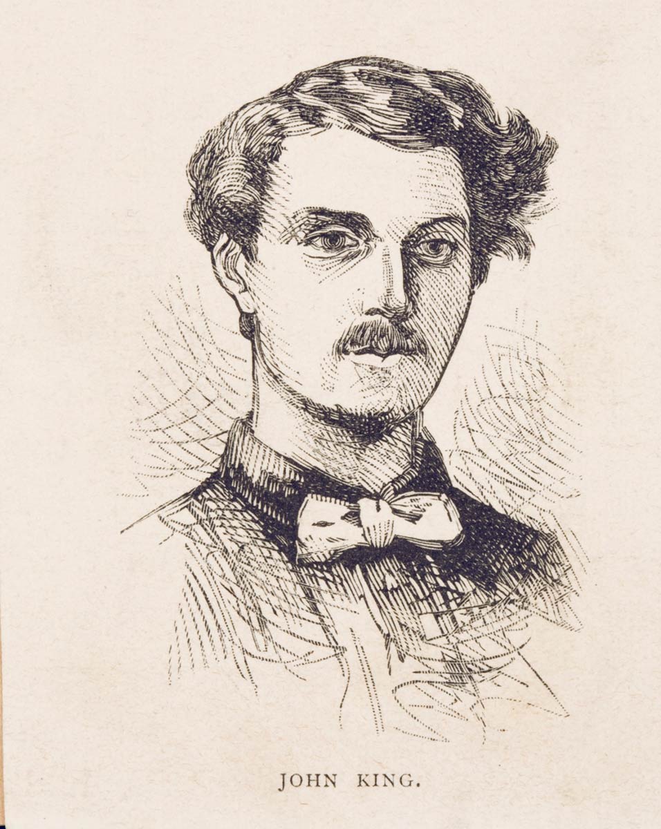 Portrait sketch of a man with a  moustache and bow tie.