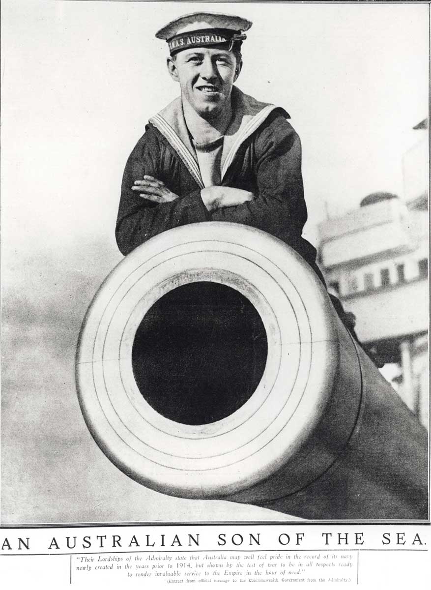 <p>Photograph titled ‘An Australian son of the sea’, 1913</p>
