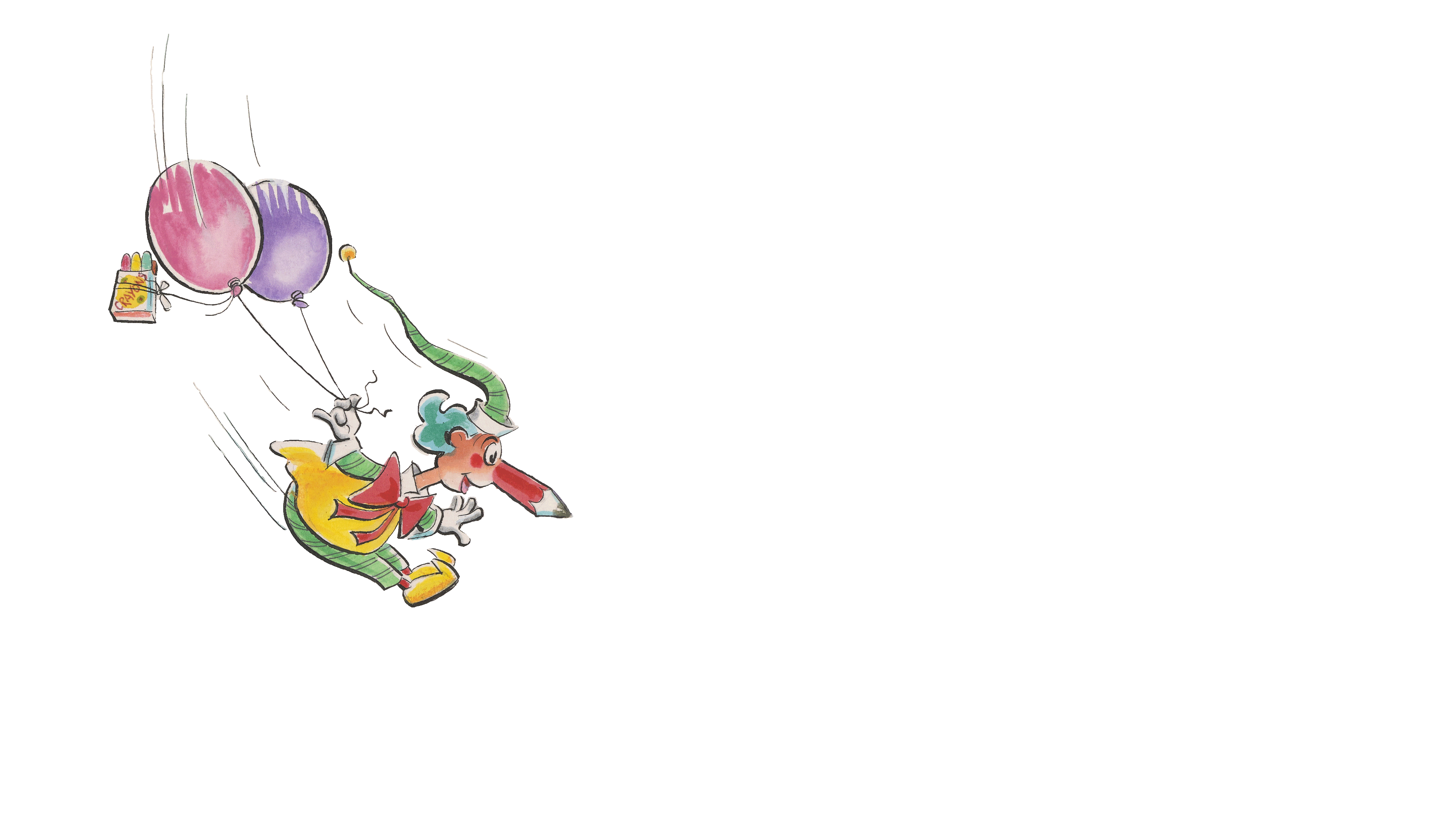 Mr Squiggle and balloons animation
