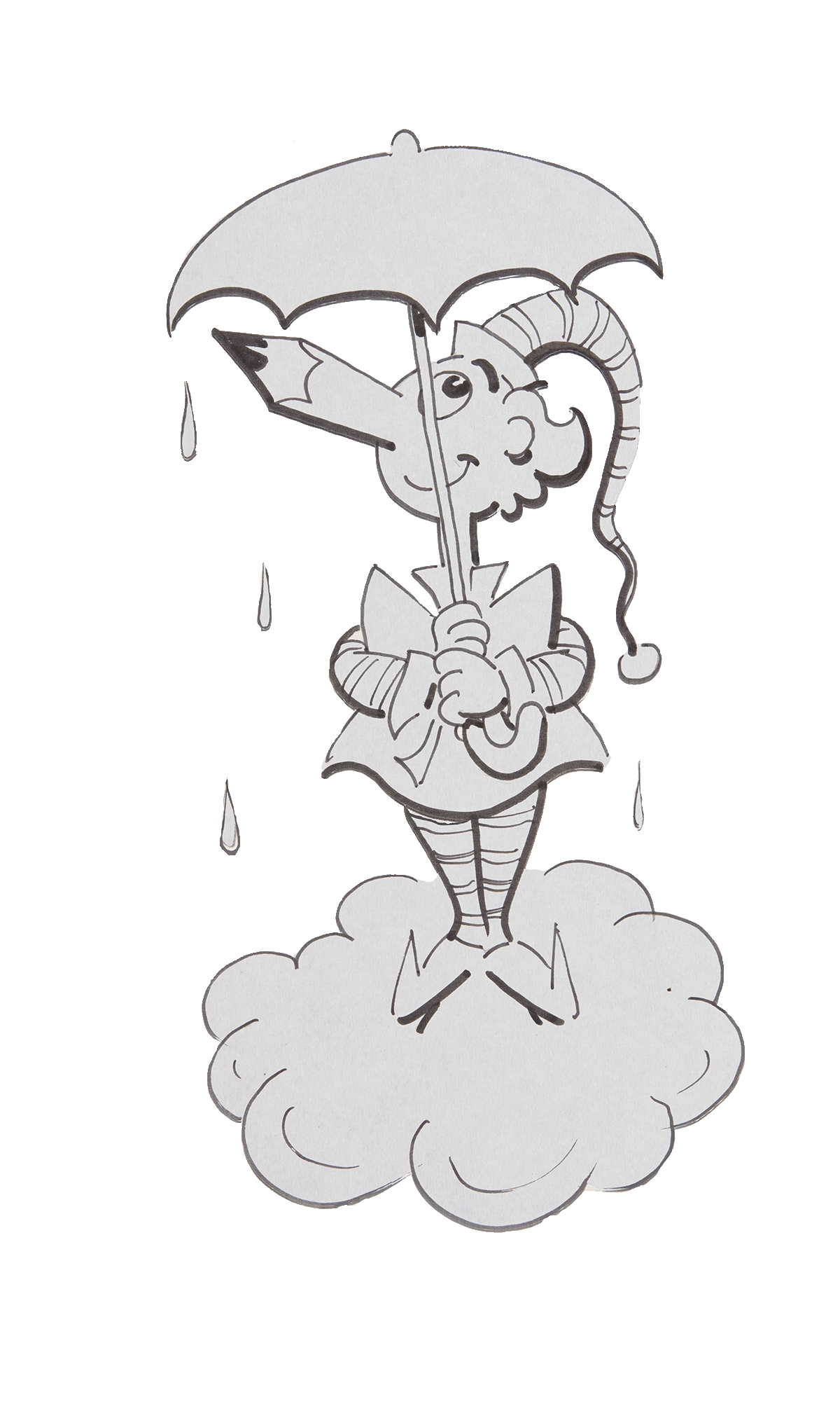 Mr Squiggle on cloud animation