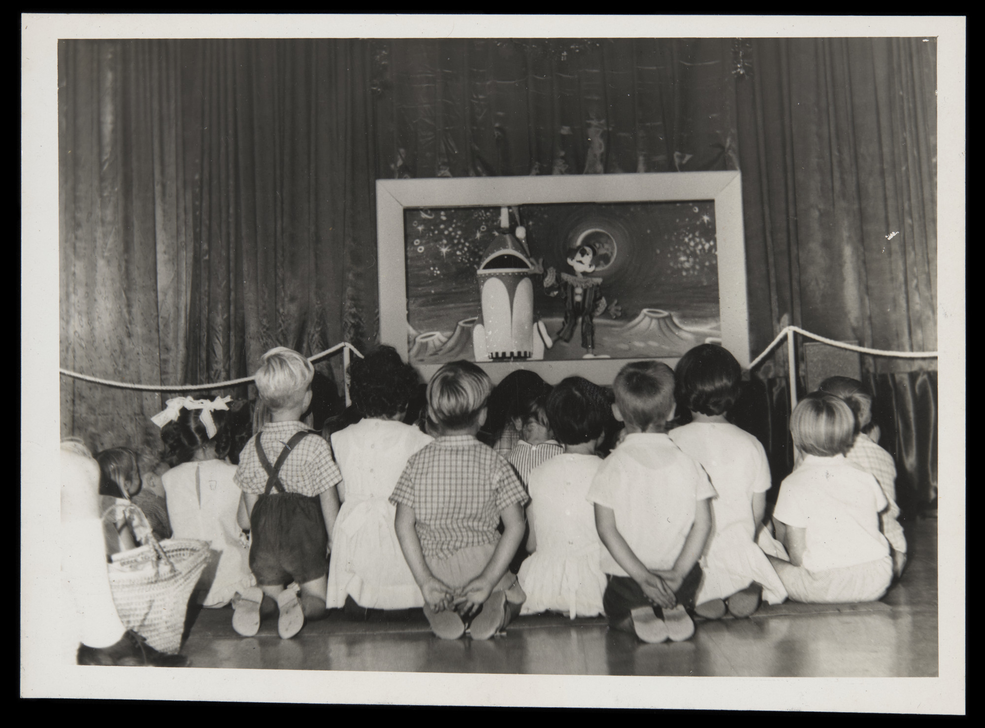 Children watching Christmas on the Moon in 1966