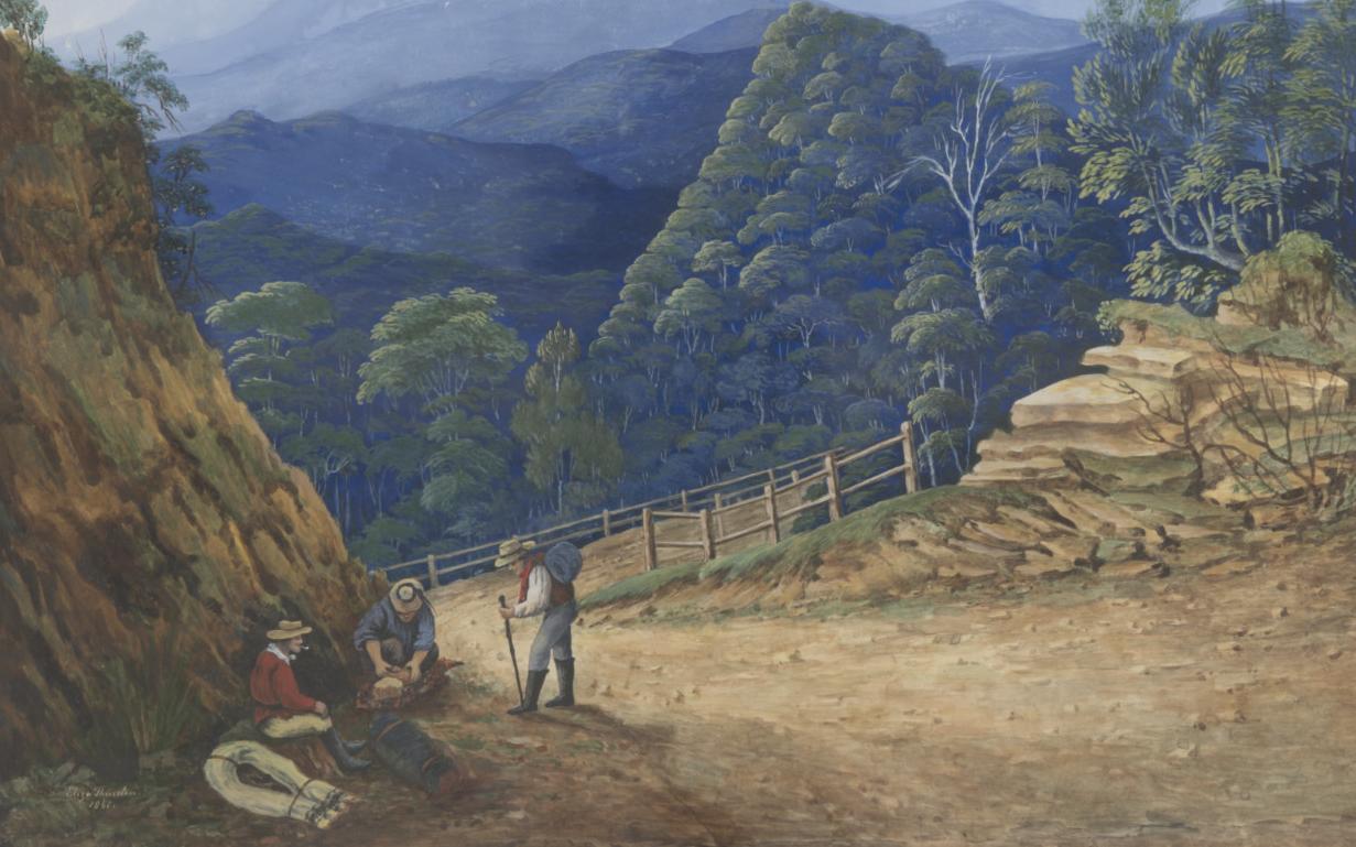 Victoria Pass, Blue Mountains, by Eliza Thurston,1861