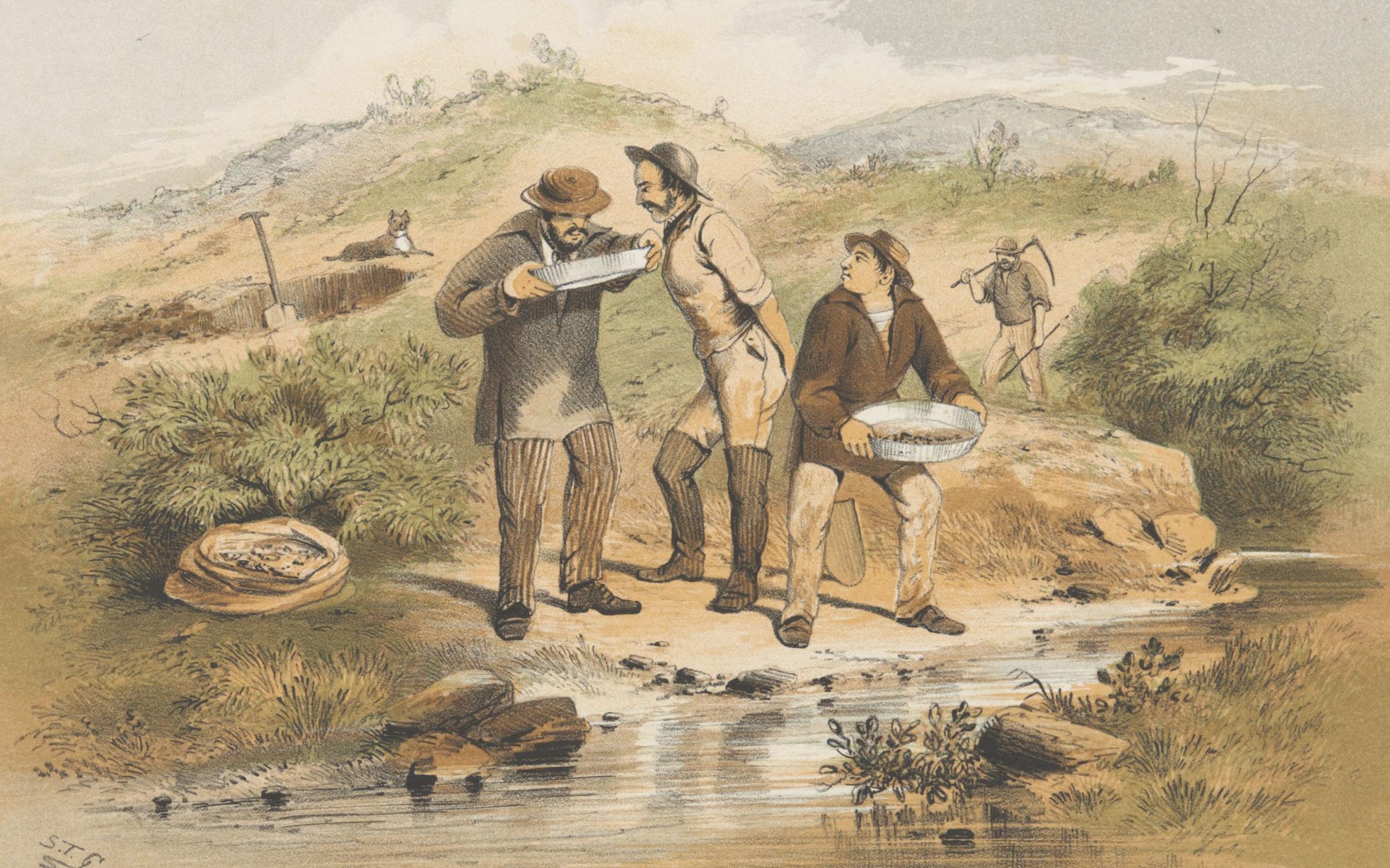 ‘Prospecting’, by Samuel Thomas Gill, 1865. 