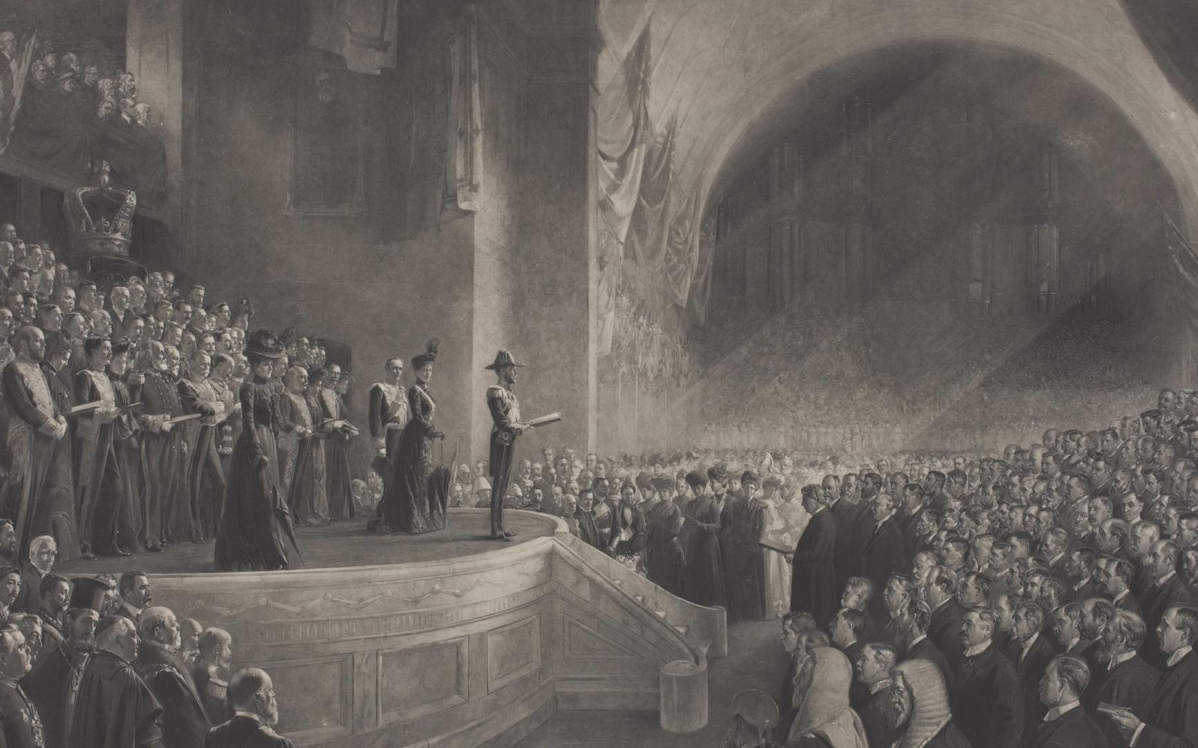Opening of the First Parliament of the Commonwealth of Australia by HRH  The  Duke of Cornwall and York (Later HM King George V), May 9, 1901, by Tom Roberts