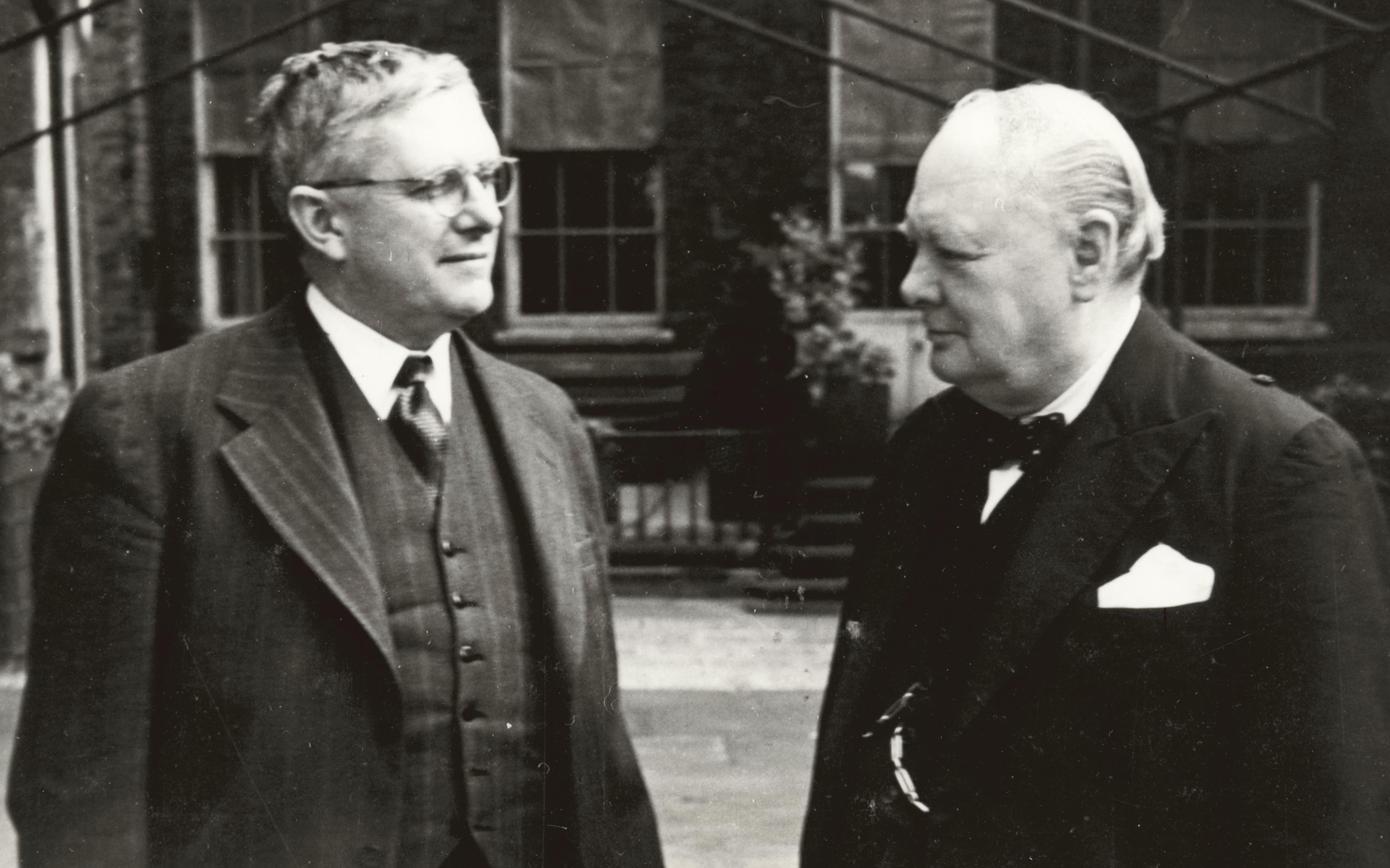 Australia’s Minister for External Affairs, Dr V.H. Evatt (left) with British Prime Minister Winston Churchill, London, 1942 or 1943.
